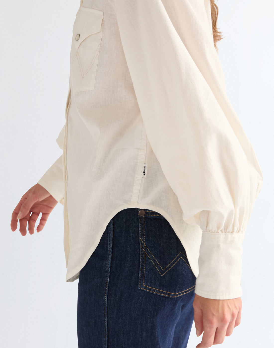 חולצה מכופתרת פשתן WRANGLER