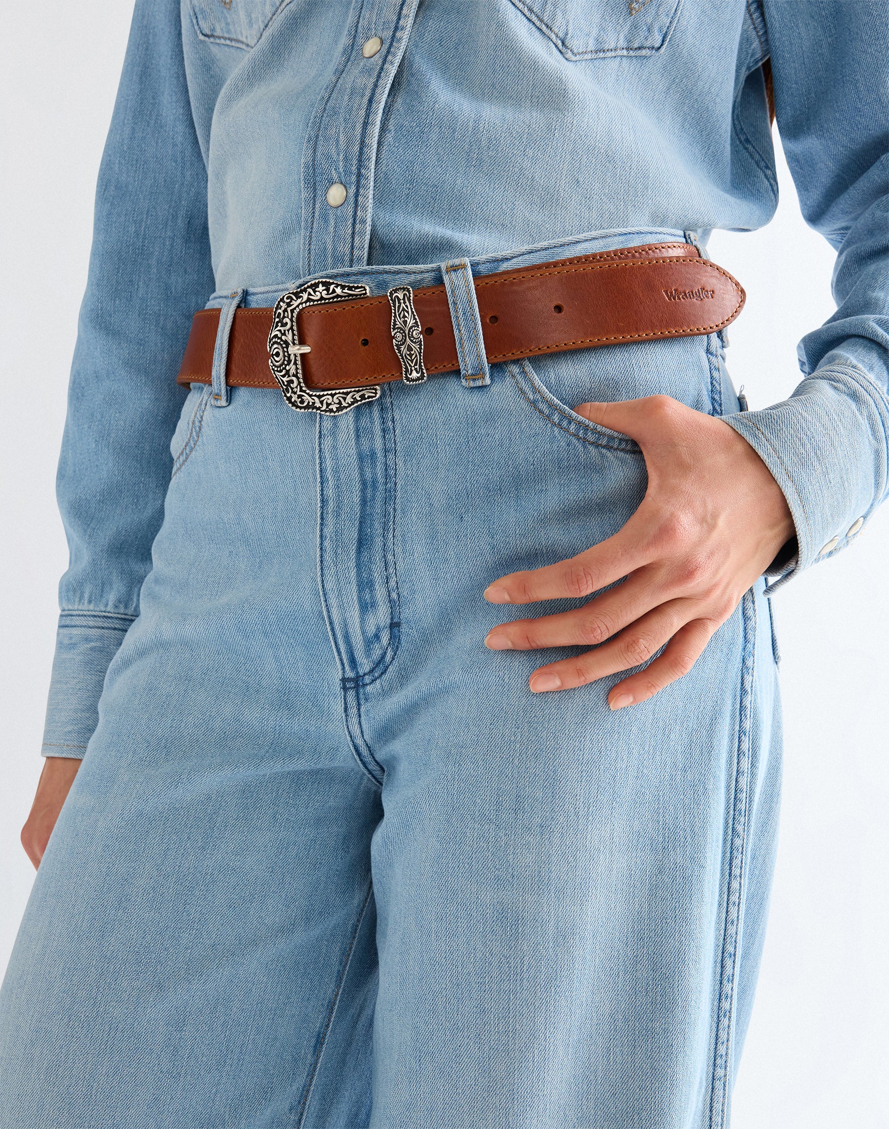חגורת עור WRANGLER DANA BELT