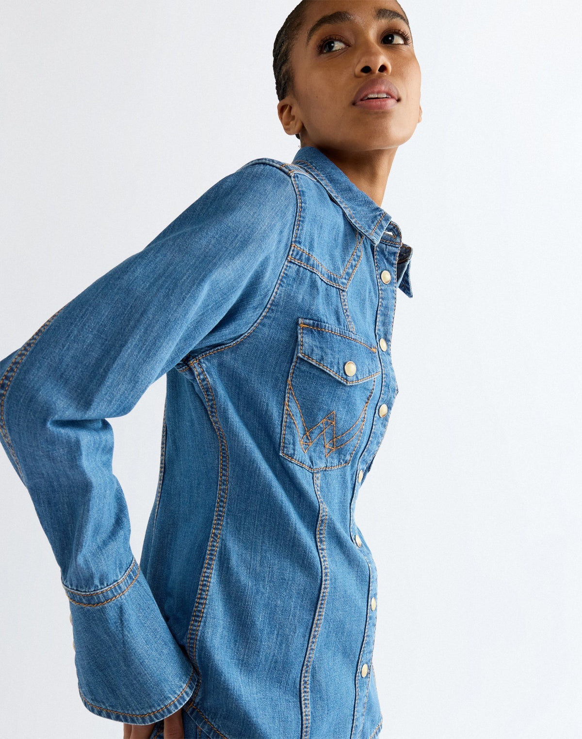 Super Wrangler Cowboy Shirt מכופתרת ג׳ינס