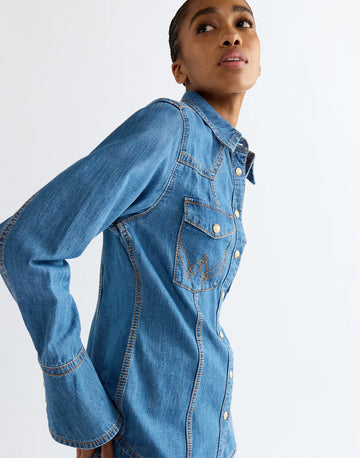 Super Wrangler Cowboy Shirt מכופתרת ג׳ינס
